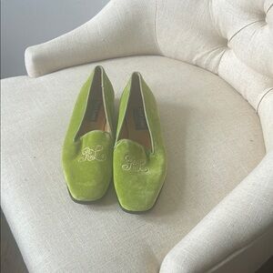 Ralph Lauren Green Suede Loafers Flats